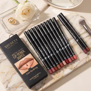 12 Color Lip Pencil Matte Lip Liner PencilSmooth Color Silk lipstick Pen Durable PigmentLip Makeup Cosmetics,Valentine's Day Gift,Makeup Products,Lip Stain, Lip Crayon, Lipliner Eyeliner Lightweight freckle pen summervibes