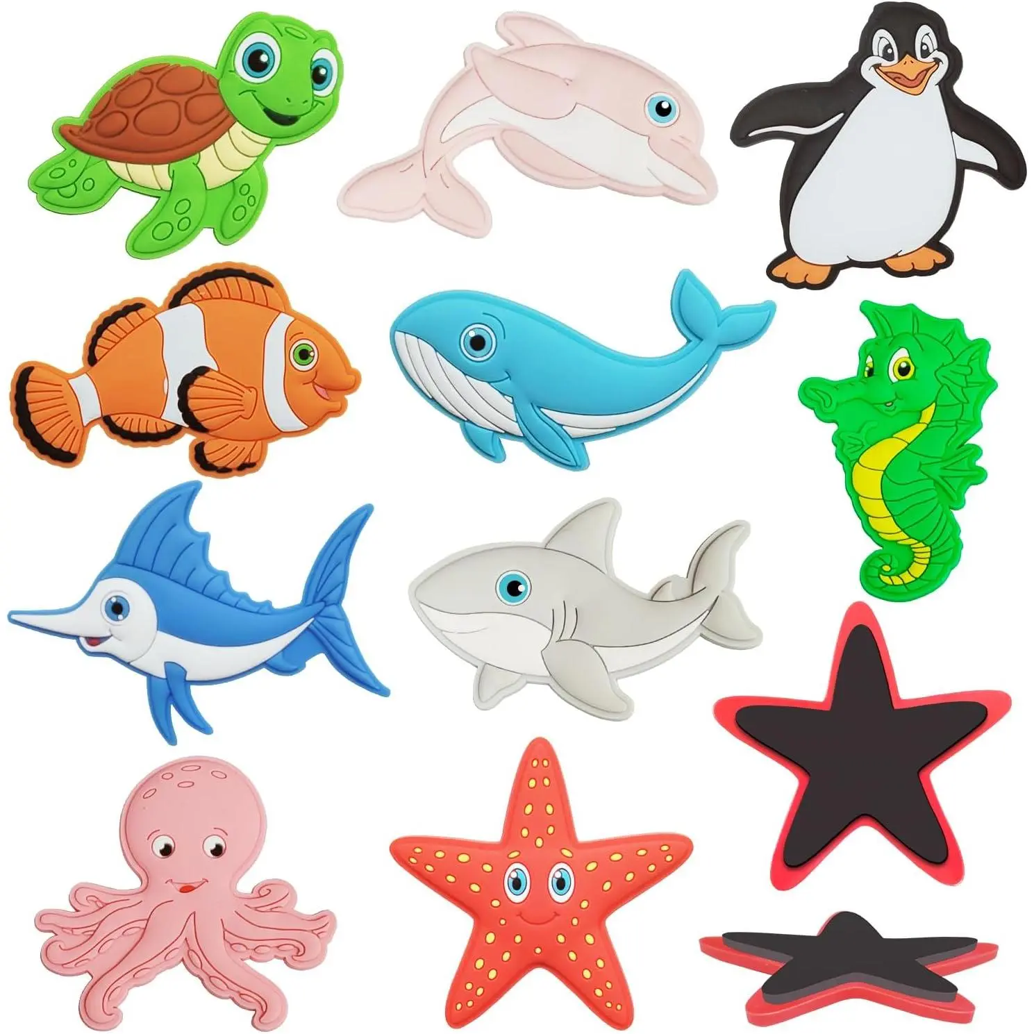 Refrigerator Magnets for Toddlers Ocean Animal, Fridge Magnets for Toddlers 1-3, Magnetic Animals for Fridge, Cute Safe Soft Full Back Magnet for Kids, Educational Baby Magnet for Whiteboard