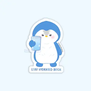 Stay Hydrated Penguin Vinyl Sticker