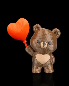 Bear Balloon Heart Keychain | Bearly Loved Collection | 3D Printed Bear Bag Charm