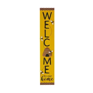 Glitzhome 42" Solid Wood "WELCOME" Porch Sign with Bee Glitzhome 42" Solid Wood "WELCOME" Porch Sign with Bee