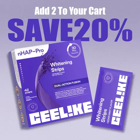 CEELIKE Purple Whitening Strips Teeth, 14 Strips (7 Sessions) + Cheek Retractor, Nano-Hydroxyapatite Enamel-Safe, Peroxide-Free, Antibacterial, Water Base, Non-Sensitive Selfcare for Back to School