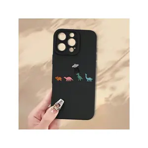 Fun And Stylish Creative And Interesting Cool Little Dinosaur Flying Saucer Mobile Phone Case With Colorful Pattern Printing, 16iPhone 15 14 13 12 11 XS XR X 7 8 Mini Plus Pro Max S