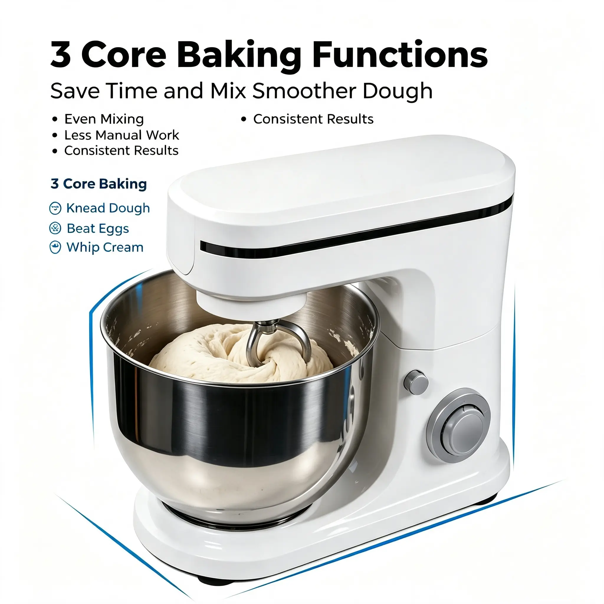 []SOKANY Stand Mixer, Multifunctional Electric Kitchen Mixer for Mixing Kneading and Whipping, Durable Mixing Bowl, Convenient Speed Control, Versatile Baking Appliance for Bread Dough, Cakes, Cookies, Cream and Everyday Home Kitchen Use