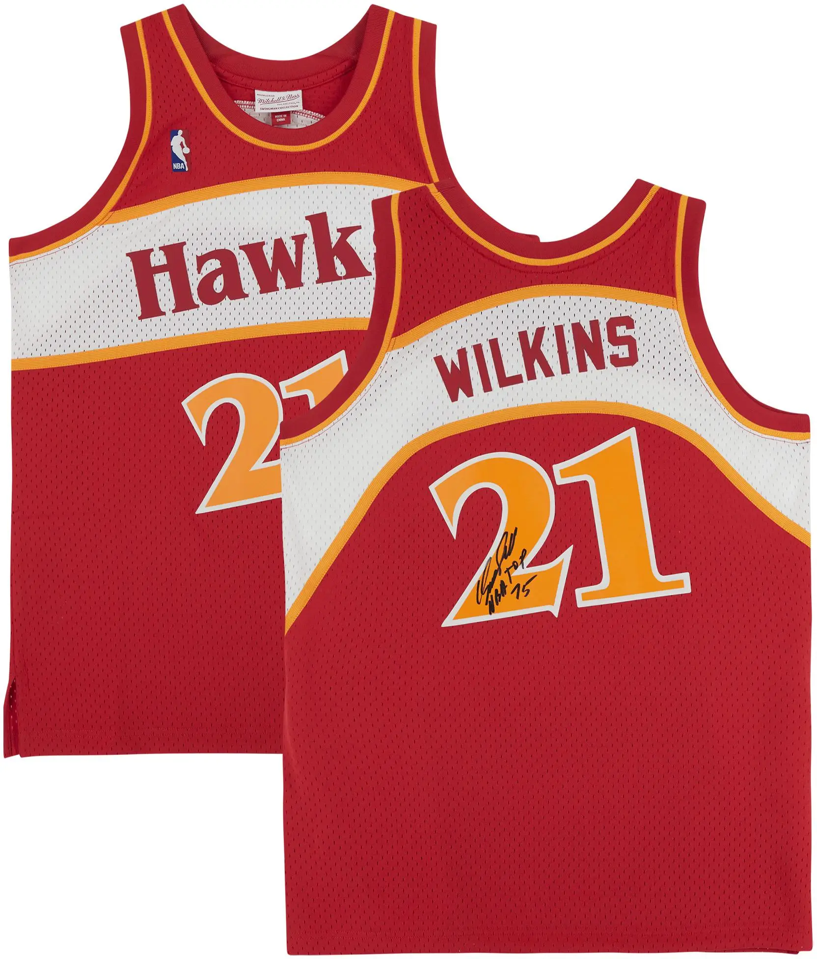 Dominique Wilkins Atlanta Hawks Autographed Mitchell & Ness 1986 Red Replica Jersey with "NBA Top 75" Inscription - Fanatics Authentic Certified