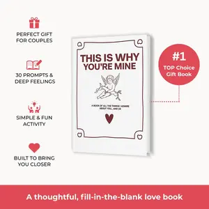 What I Love About You Book – Fill-in-the-Blank Love Gift Book for Couples, Romantic Keepsake Journal, Anniversary Valentine Birthday Gift for Boyfriend Girlfriend 1pc
