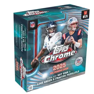 2025 TOPPS CHROME MEGA BOX NFL FOOTBALL (42 Trading Cards) Brand New Sealed
