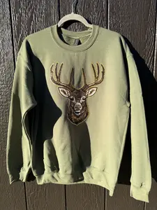 Sequin Deer Patch Sweatshirt for Women Soft Comfortable Fabric Machine Washable Casual Wear Stylish and Comfortable Option