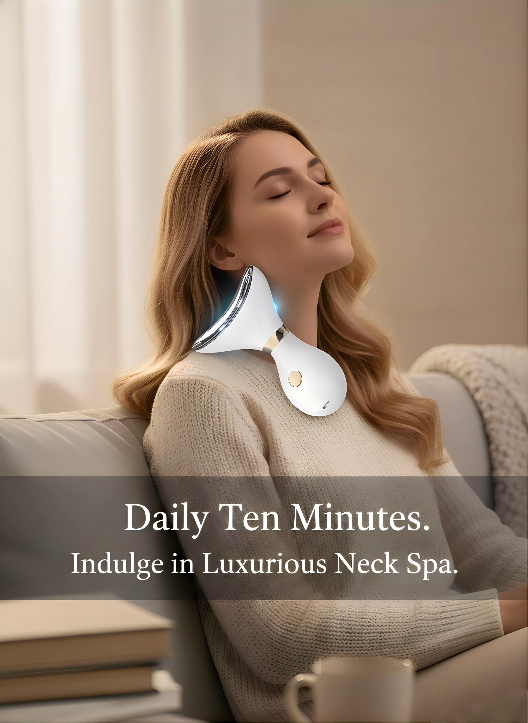 Premium Neck Lifting & Tightening Device, Advanced EMS Microcurrent & Heat Therapy for Anti-Aging, Firms & Smooths Neck Skin, Reduces Fine Lines, Ergonomic Design, USB Rechargeable Skincare Tool