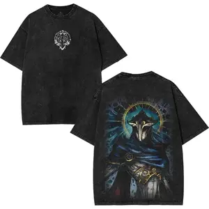 Arcane Viktor Washed Graphic Tee – Vintage TShirt for Game Fans, Casual Streetwear Menswear, Gamer Gift, Streetwear Clothes Soft Cotton Top