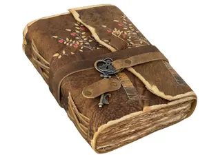 Vintage Leather Journal Antique Handmade Deckle Edge Paper 200 Pages 7x5
