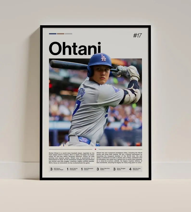 Shohei Ohtani Poster, MLB Baseball Print, Sports Artwork, Ohtani Angels MLB - No Frame