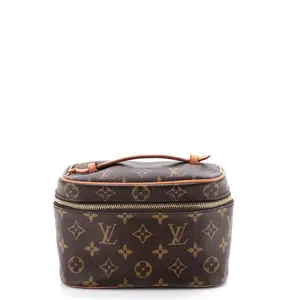 Pre-owned Louis Vuitton Canvas Coated Toiletry Bags Nice Vanity Case Monogram Canvas Mini by Rebag