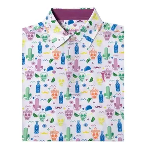 Vibrant Drinko Polo Shirt for Golfers  Tequila Lime Design, Cartoon Style, Medium Length, Perfect for Summer Parties