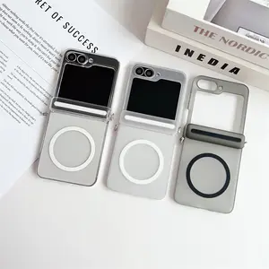 Luxury Solid Color Magnetic Folding Phone Case For Samsung Z Flip 7FE 6 5 Zfold7 Zfold6 Zfold5 Clear Matte Shockproof Hard Cover