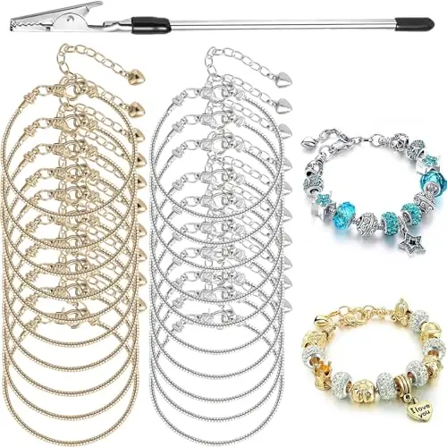 20Pcs 6.3 Inch Gold Sliver Bracelet