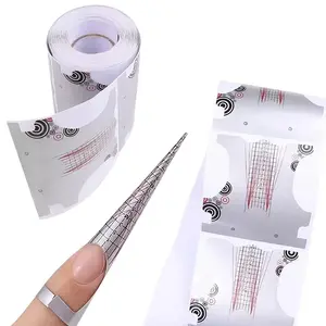 100PCS French Nail Form Tips Nail Sticker Extension Acrylic UV Gel Curve False Nails Art Tools DIY Guide Forms Manicure Set