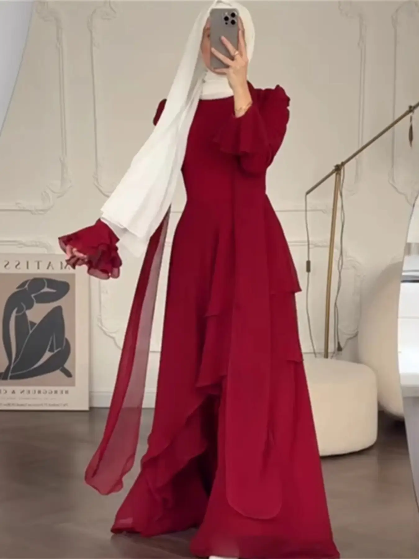 Muslim Women Fashion Long Sleeve Maxi Dress, Elegant Design, All Seasons Wear, Stylish and Comfortable, Perfect for Casual