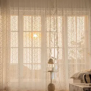Lace Curtain, 1 Count Romantic Lace Curtain, Window Curtain for Home Living Room Bedroom, Home Decor, Room Decor, Room Decor Blinds, Bedroom Accessories, Home Decoration Curtain