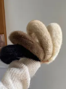 1pcs Hair Headband, Soft Headband, Autumn and Winter Imitation Mink Fur, Mirad Solid Color Hair Headband, Wide Edge, Autumn and Winter Makeup, Face and Headwear Headband, Women's High Skull Headband, Wide Edge Hair Clip