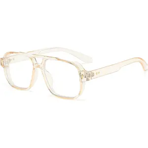 Blue Light Blocking Glasses for Women Men 70s Retro Square Aviator Eyeglasses Rectangle Computer Eyewear