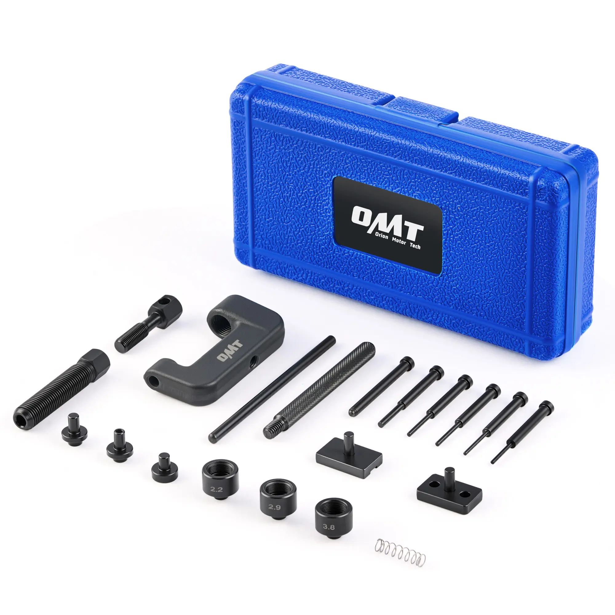 Orion Motor Tech 19pc Chain Breaker Tool Kit with C Frame 3 Anvils 5 Break Tips, Dirt Bike ATV Motorcycle Chain Breaker Chain Link Removal Tool Chain Repair Tool for Cam and 25 to 630 Chains Red/Bule , Limited Time Deal