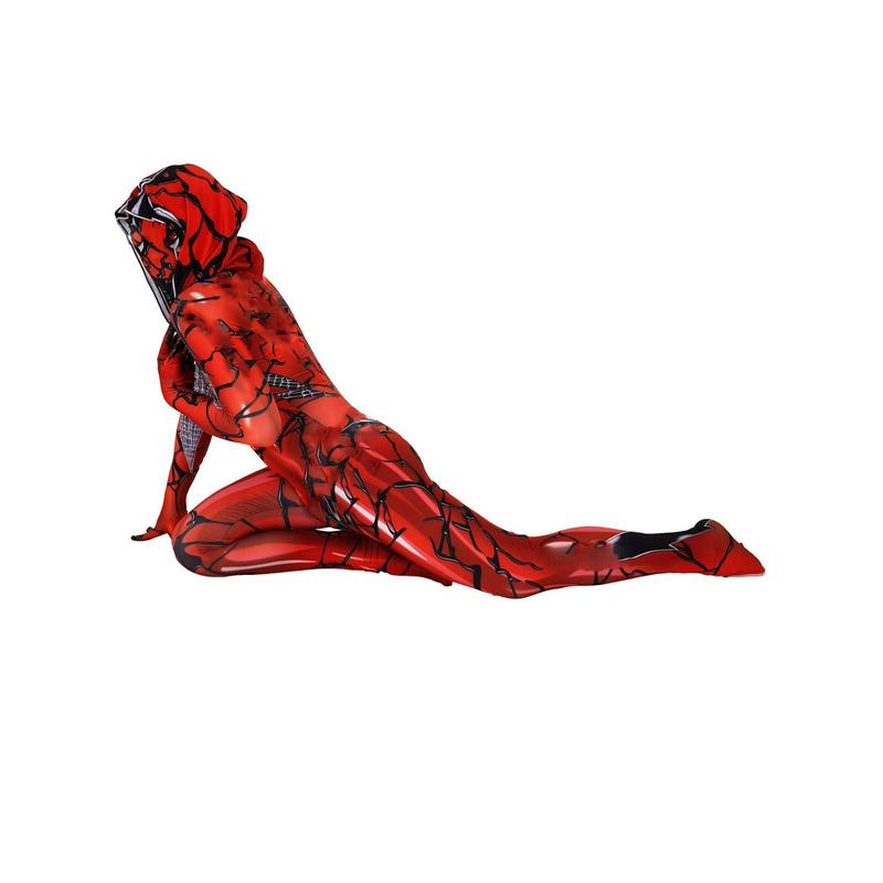 Sexy Ghost Red Spider Costume Gewen Women Halloween Lady Bodysuit with headmask, zipper suit Cosplay Womenswear