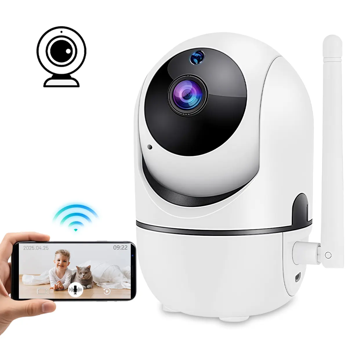 Home Security Camera, Wifi Surveillance Camera, Wireless Wifi Camera, Wifi Indoor Cameras, House Camera, Human & Motion Detection, Mobile APP Control, for Pet, Dog & Baby Monitoring, Two-Way Audio, Night Vision, Quick & Easy Installation