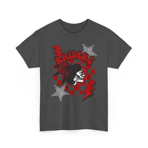School Spirit Raiders Graphic Tee, Unisex Heavy Cotton Shirt, Sporty Apparel, Football Fan Gear, Gift for Sports Lovers