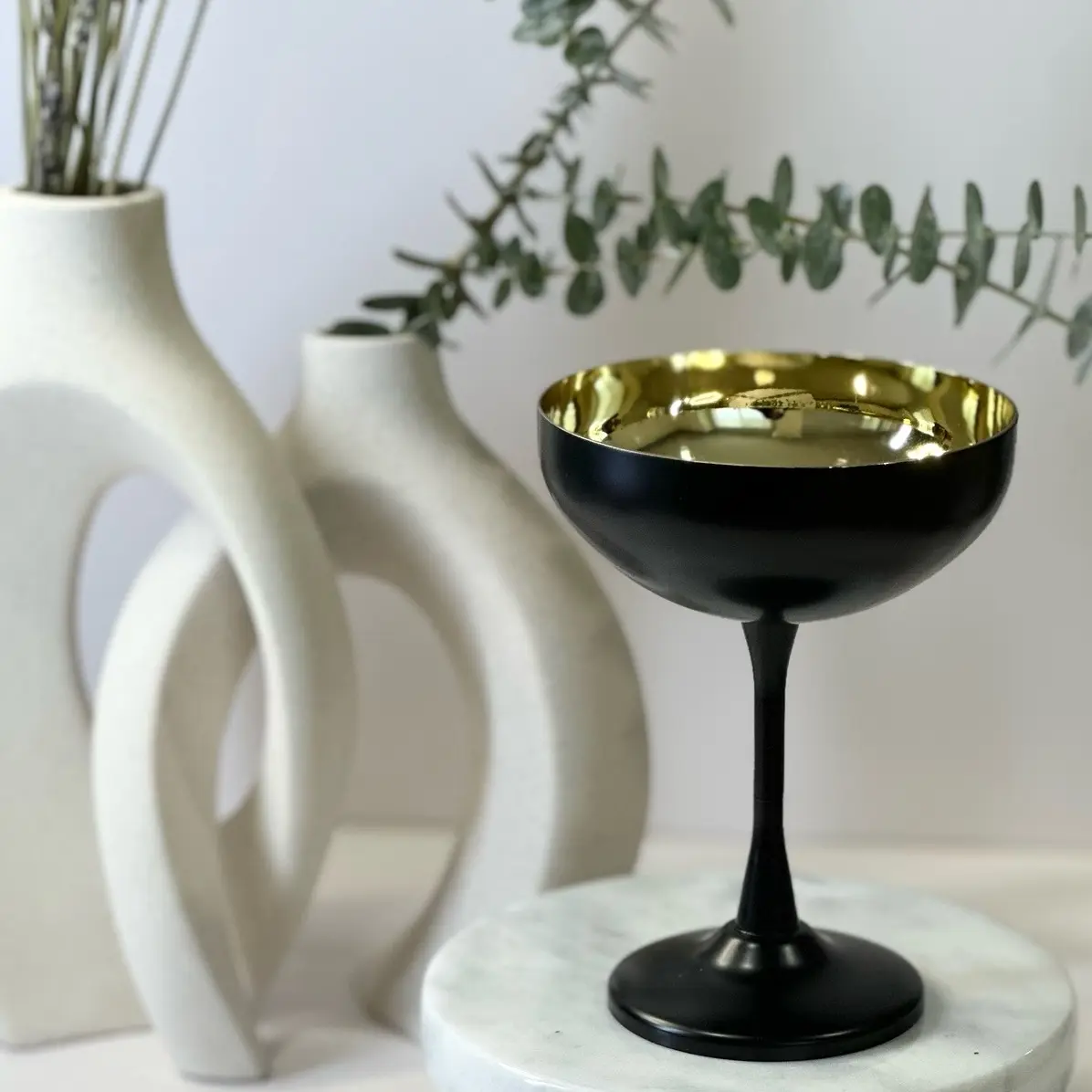 The Caviar 2 Piece Champagne Coupe Glass Set - Perfect for Drinks - Drinkware Cocktails