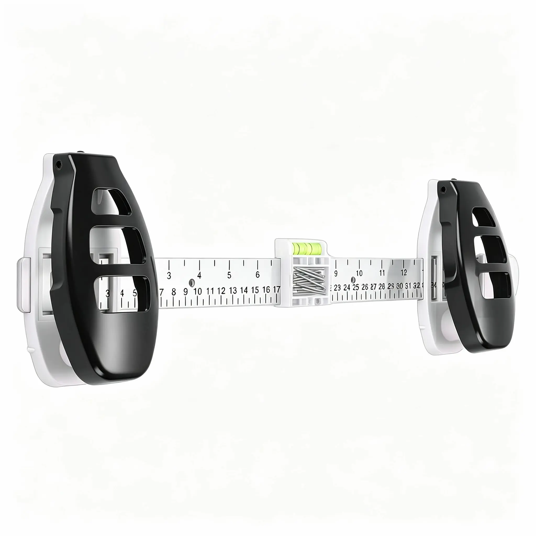 Picture Hanging Tool with Level, Precision Frame Alignment Ruler for Wall Decor, Easy Photo Frame Positioning Tool with Marking Pins, No Guesswork Hanging Aid for Frames Mirrors