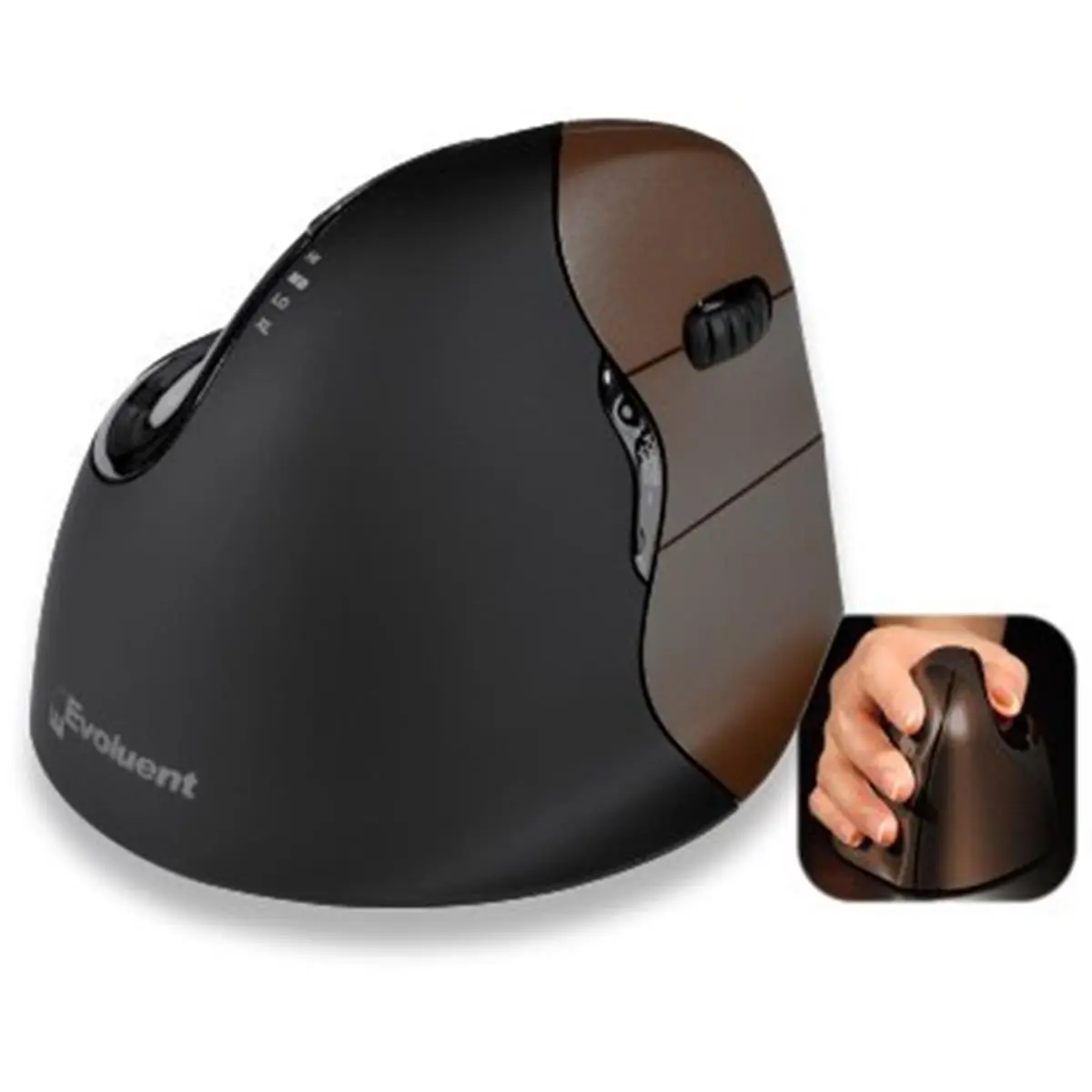 Evoluent VM4SW Vertical Mouse 4 Small Wireless, Ergonomic Support, Multifunctional Computer Accessory, Ergonomic Support Mouse, Multifunctional Wireless Mouse