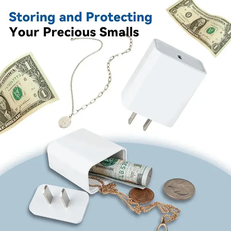 1pc Fake Charger Sight Secret Home Diversion Stash Can, Safe Container Hiding Spot, Hidden Storage Compartment, Charging Cover, Hidden Safebox, Money Safe Box