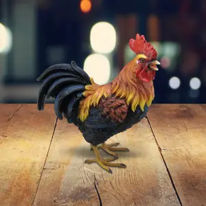 7.5"H Brown Rooster Figurine