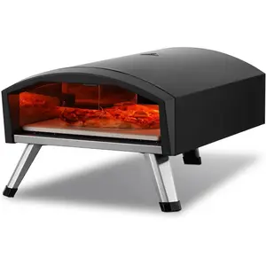 VEVOR Pizza Oven Outdoor, 12 Pellet Pizza Oven, Portable Pizza Stove with Built - in Thermometer, Wood Fired Stainless Steel Pizza Maker, for Backyard, Camping, Pizza Stone, Shovel, Carry Bag, SilverVEVOR Super Brand Day