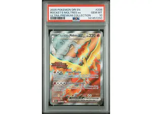 2025 Pokemon Destined Rivals Ultra Premium Collection Team Rocket's Moltres Ex #208 PSA 10