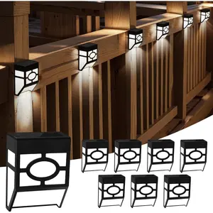 8 Pack Outdoor Solar Deck Lights, 2 Modes Decorative Solar Fence Lights with RGB 7 Colors & Cold White, IP65 Waterproof Garden Decor for Yard Patio Front Door Post Landscape