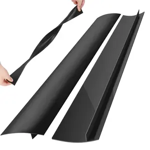 Heat Resistant Stove Gap Filler,Stove Counter Gap Covers 2-Pack, Easy to Clean, 21 Inch Black silicone stove gap cover,Black