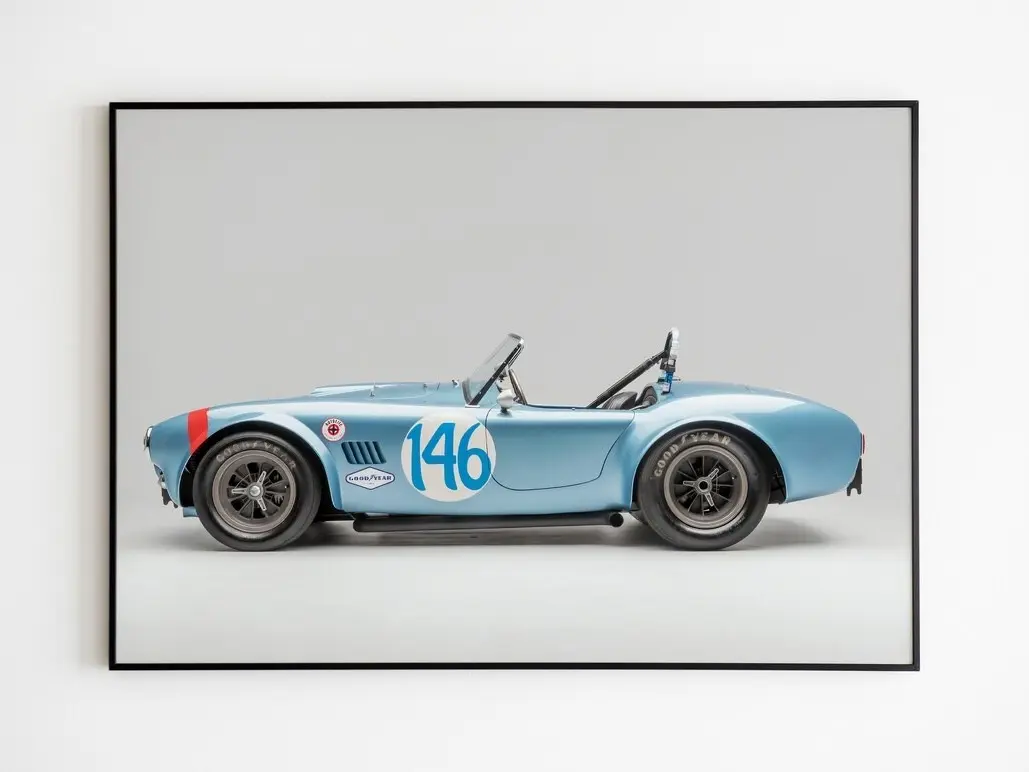 1964 Shelby Cobra Poster, 1964 FIA Cobra Roadster Poster, Classic Car Posters, Shelby Wall Art, Car Poster, Automotive Art