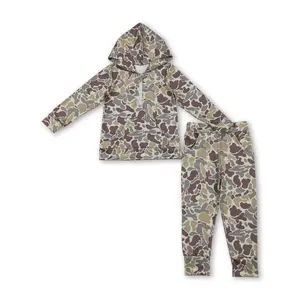 Kids Boy Winter Hoodies Outfit Camo Winter Clothing Set