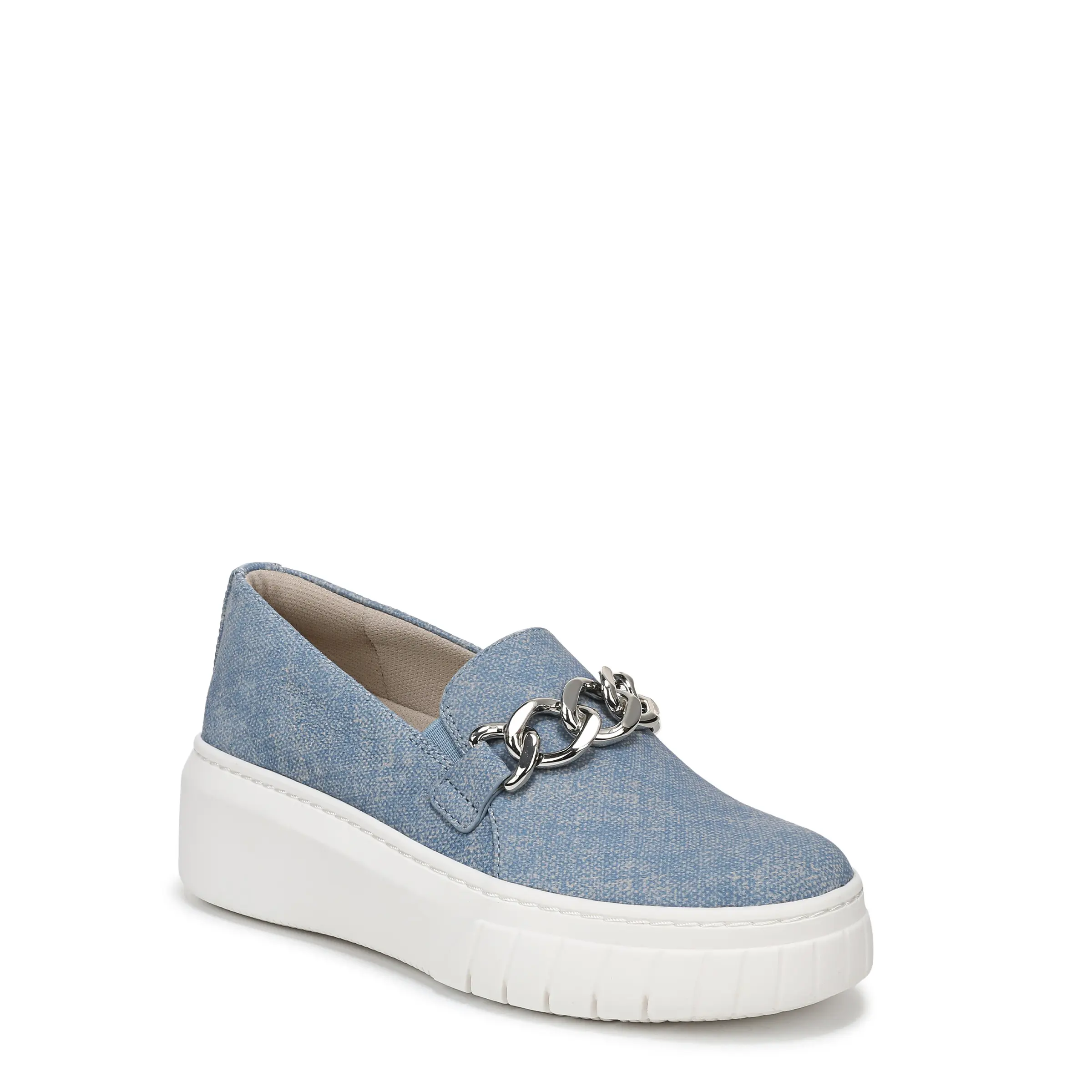 Denim Blue Canvas Leather