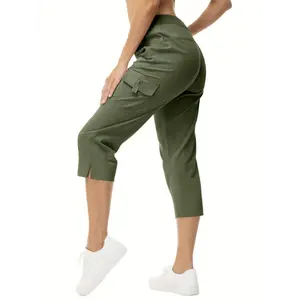 Women'S Outdoor Athletic Travel Casual Cropped Pants Womens Cargo Crop Pants Capris Bottoms Summer 4 Pockets Hiking Lightweight Quick Dry Athletic Joggers