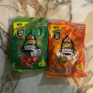 Lucas Lenwas Lollipops Watermelon or mango Flavor Mexican Spicy Candy 10 Pieces