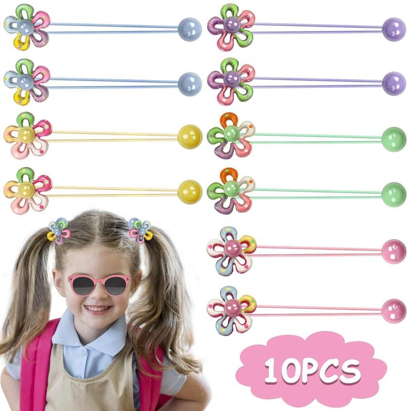 L-B50  10 Pack Hair Balls for Girls Hair,Hair Ties for Girls Toddler Kids Ponytail Holders Hair knockers Cute Hair Accessories (pink yellow blue purple green)