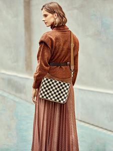 fashionable checkerboard pattern crossbody bag, casual versatile shoulder bag for women, trendy all-match commuter bag for daily used