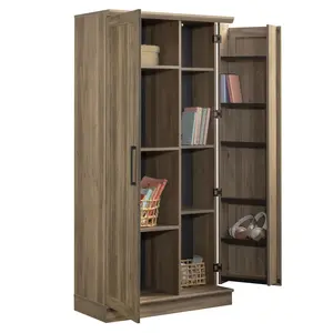 Sauder Homeplus Storage Cabinet Salt Oak with Adjustable Shelves & Swing-Out Door for Kitchen & Bathroom