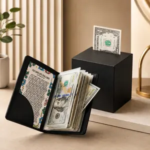 Fun Savings Bundle - PU Leather 100-Envelope Challenge Binder & Durable Stainless Steel Piggy Bank, Viral Home Budget Organizer for Saving $5050/$10000, Emergency Cash Storage & Family Financial Goals