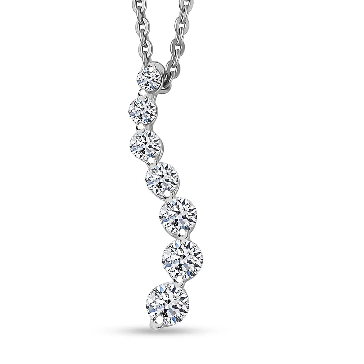Luxuriant Lab Grown Diamond G-H SI 0.35 ctw Pendant Necklace in Rhodium Over Sterling Silver 20 Inches  (Del. In 10-12 Days)