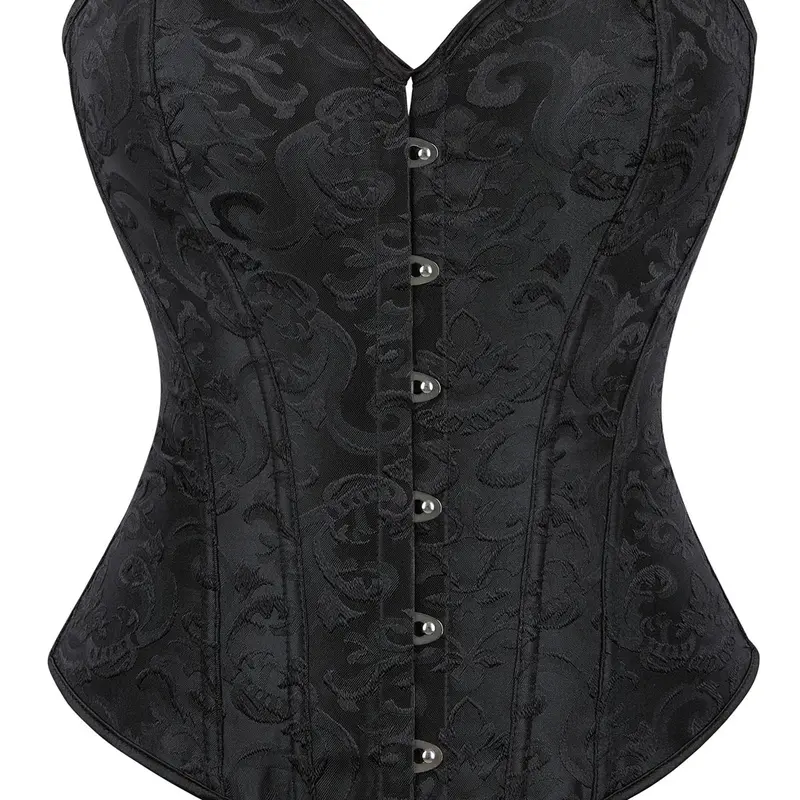 Women's Floral Jacquard Underbust Corset, High Waist Corset, Fashionable Steel Boned Corset for Party Holiday Vacation, Women's Shapewear for All Seasons, Womenswear, Corset Style