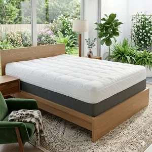 4-Inch Queen Mattress Topper – Hotel Luxury Pillow Top, Ultra Plush Comfort, Breathable Cooling Fabric, Deep Pocket Fit, Ideal for Pressure Relief & Back Support